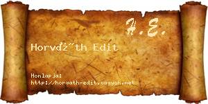 Horváth Edit névjegykártya